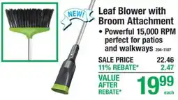 Menards Leaf Blower with Broom Attachment offer