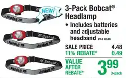 Menards 3-pack bobcat headlamp offer