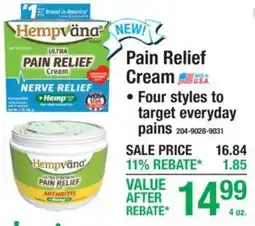 Menards Hempvana ultra pain relief cream offer