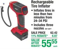 Menards Bilco rechargeable tire inflator offer