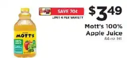 ShopRite Mott's Apple Juice offer