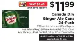 ShopRite Canada Dry Ginger Ale Cans offer