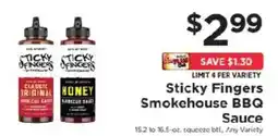 ShopRite Sticky Fingers Smokehouse BBQ Sauce offer