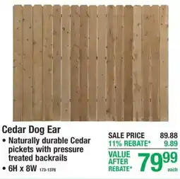 Menards Cedar Dog Ear offer