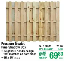 Menards Pressure Treated Pine Shadow Box offer