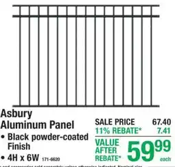 Menards Asbury aluminum panel offer