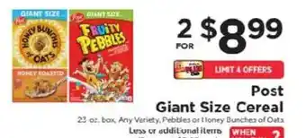 ShopRite Post Giant Size Cereal offer