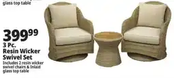 Ocean State Job Lot Resin Wicker Swivel Set offer