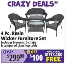 Ocean State Job Lot Crazy Deals 4 Pc. Resin Wicker Furniture Set offer