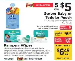ShopRite Gerber Baby or Toddler Pouch offer