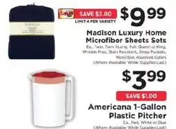 ShopRite Madison luxury home microfiber sheets sets offer