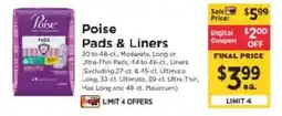 ShopRite Poise Pads & Liners offer