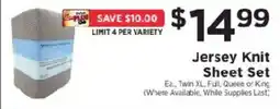ShopRite Jersey Knit Sheet Set offer