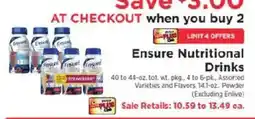 ShopRite Ensure Nutritional Drinks offer