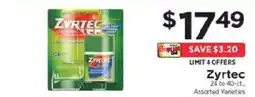 ShopRite Zyrtec Assorted Varieties offer