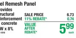Menards Steel Remesh Panel offer