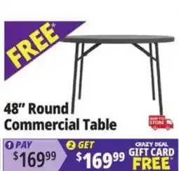 Ocean State Job Lot 48" Round Commercial Table offer