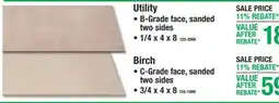 Menards Utility Birch offer