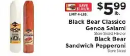 ShopRite Black Bear Classic Genoa Salami or Black Bear Sandwich Pepperoni offer