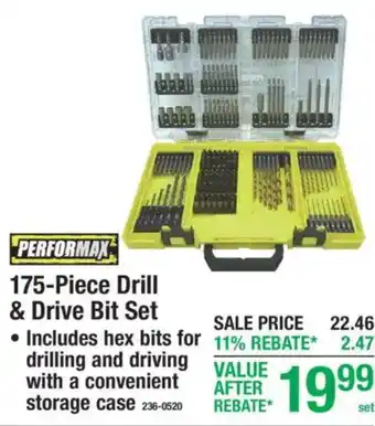 Performax 175-piece drill & drive bit set