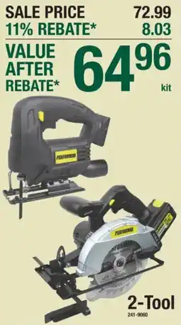Menards Performax 2-Tool offer