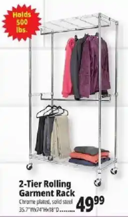 Ocean State Job Lot 2-tier rolling garment rack offer