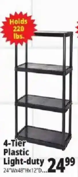Ocean State Job Lot 4-Tier Plastic Light-duty offer