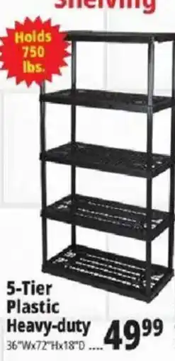 Ocean State Job Lot 5-tier plastic heavy-duty shelving offer