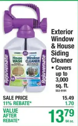 Menards Rejuvenate exterior window & house siding cleaner offer