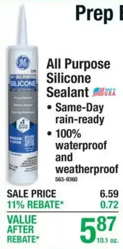 Menards Ge all purpose silicone sealant offer