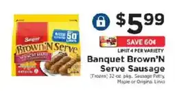 ShopRite Banquet Brown'n Serve Sausage offer