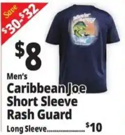 Ocean State Job Lot Men's Caribbean Joe Short Sleeve Rash Guard offer