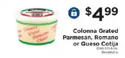 ShopRite Colonna Grated Parmesan, Romano or Queso Cotija offer