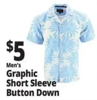 Ocean State Job Lot Men's Graphic Short Sleeve Button Down offer