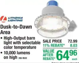 Menards Lithonia Lighting Dusk-to-Dawn Area offer