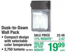 Menards Dusk-to-Dawn Wall Pack offer