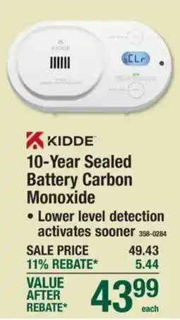 Menards Kiddde 10-year sealed battery carbon monoxide offer