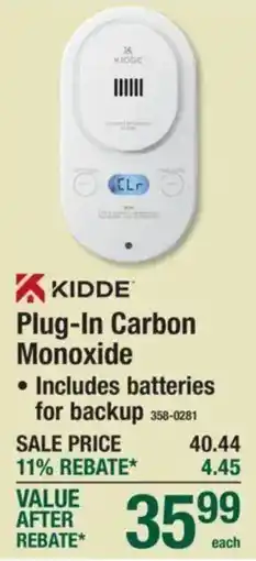 Menards Kidde plug-in carbon monoxide offer