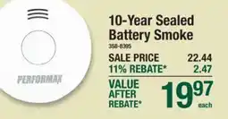 Menards Performax 10-Year Sealed Battery Smoke offer