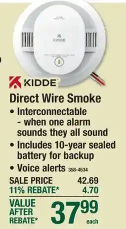 Menards Kidde direct wire smoke offer