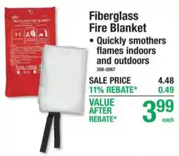 Menards Fiberglass Fire Blanket offer