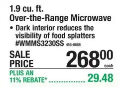 Menards Over-the-Range Microwave offer