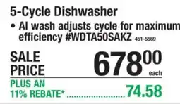 Menards 5-cycle dishwasher offer