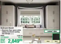 Menards Laholm® Style Bedroom Bench offer