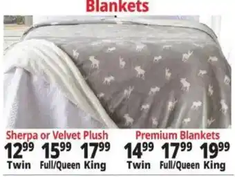Ocean State Job Lot Sherpa or Velvet Plush Blankets offer