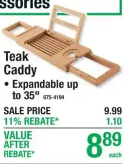 Menards Teak Caddy offer