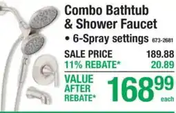Menards Combo Bathtub & Shower Faucet offer