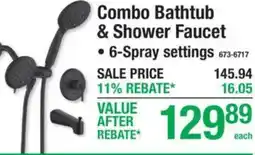 Menards Combo Bathtub & Shower Faucet offer