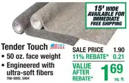 Menards Tender Touch offer