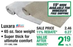 Menards Luxara carpet offer